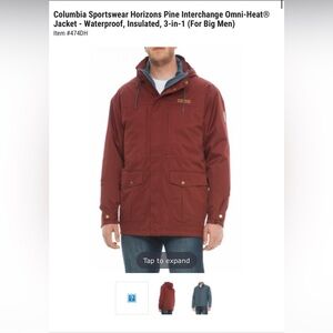 Columbia Horizons Pine Interchange Omni-Heat Coat 3-1 Big & Tall